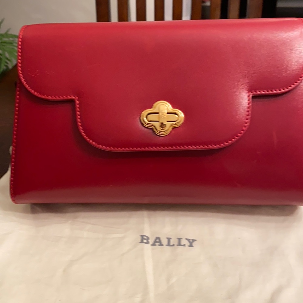 Vintage Bally red leather handbag